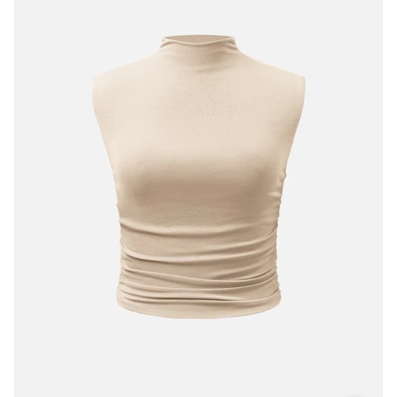 OGL Tops - OGL Eco-SkinKiss® Workleisure Mock Neck Ruched Sides Tank Top